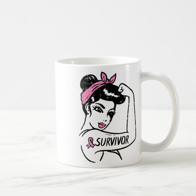 Mug Survivant du cancer du sein Rosie Riveter Lauréats (Droite)