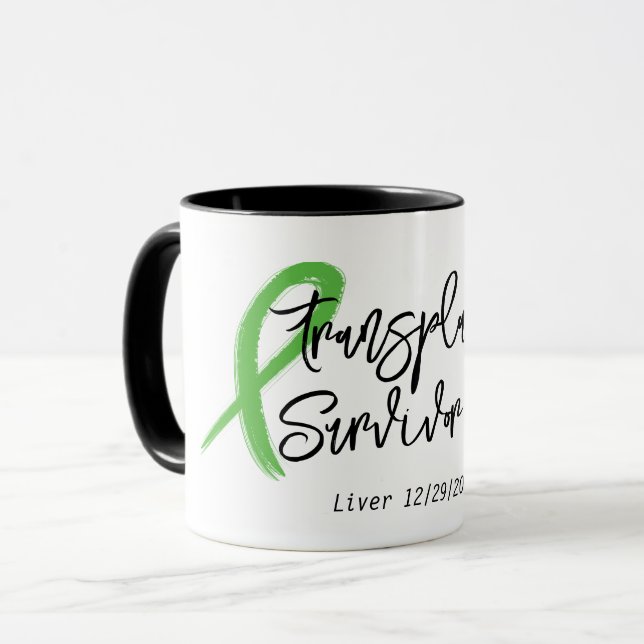 Mug Survivant d'une greffe Ruban vert Tendance Personn (Devant gauche)