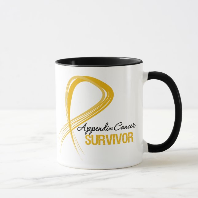 Mug Survivant grunge de Cancer d'annexe de ruban (Droite)