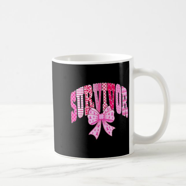 Mug Survivor Nk Ribbon Coquette Bow Breast Cancer Awar (Droite)