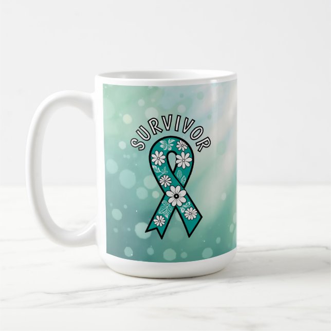 Mug Survivor SA Teal Awareness Ribbon (Gauche)