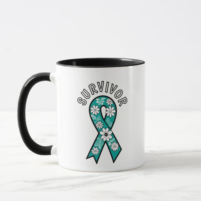 Mug Survivor SA Teal Awareness Ribbon (Gauche)