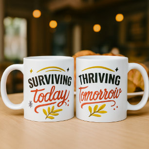 Mug Survivre aujourd'hui et prospérer demain Motivatio