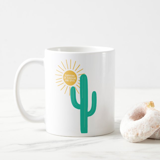 Mug Survivre sur la Sunshine et l'Esprit (Avec donut)
