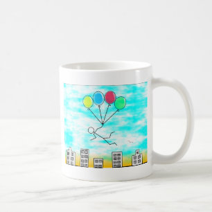 Mug Survoler La Ville Avec Des Ballons