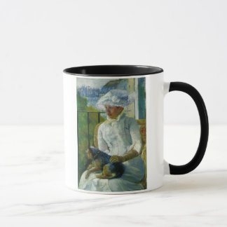 Mug Susan sur un balcon tenant un chien, Mary Cassatt