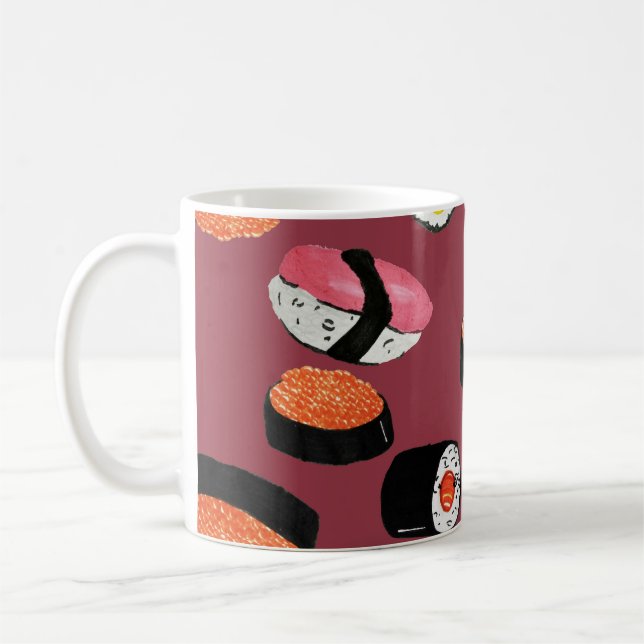 Mug Sushi Onigiri Rolls : Illustration transparente (Gauche)