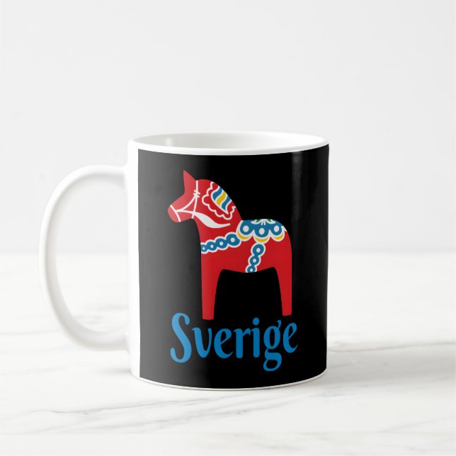 Mug Sverige Suède Dala Horse Dalecarlienne Hors (Gauche)