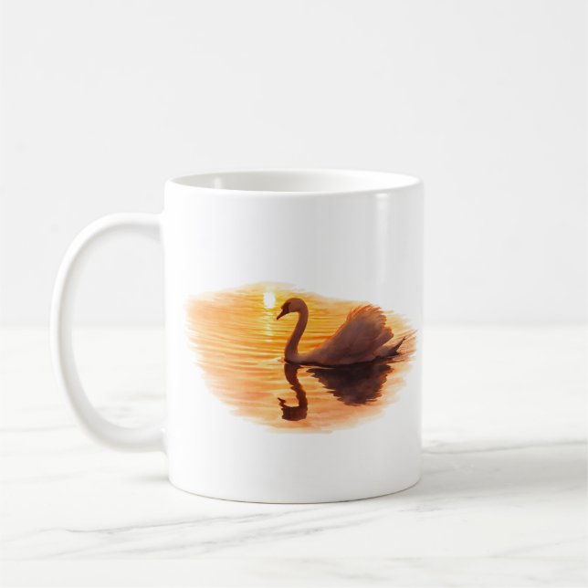 Mug Swan Gliding at Sunset (Gauche)