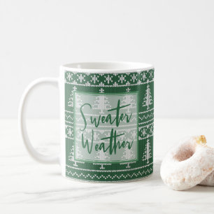 Mug Sweat Météo Vert Nordique Knit Noël