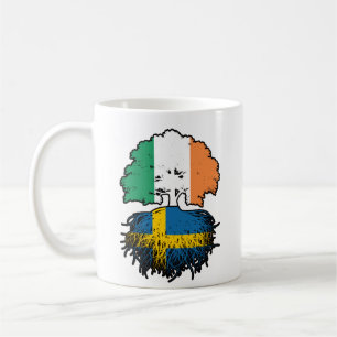 Mug Sweden Irish Ireland Tree Roots Flag
