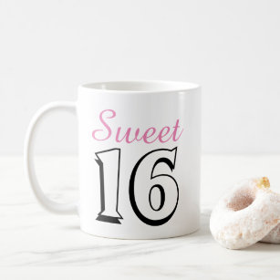 Mug Sweet 16 Moderne Chic rose cadeau d'anniversaire