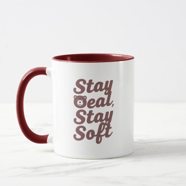 Mug Sweet Bear in a Hoodie Positive Message (Gauche)