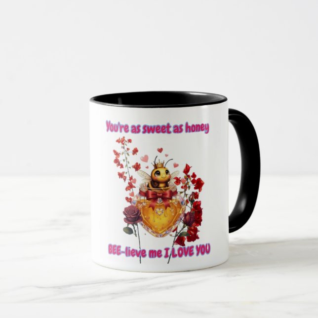 Mug Sweet BEE mine-BEE lieve me i love you (Devant droit)