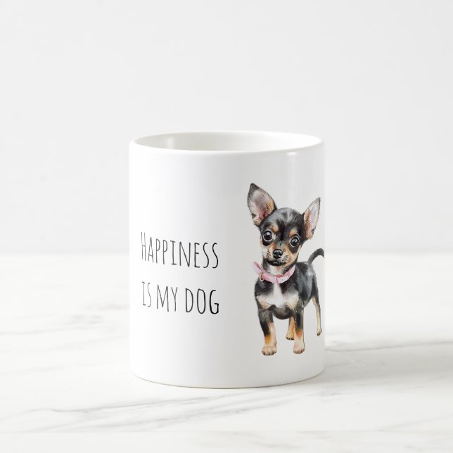 Mug Sweet Black Puppy Dog (Centre)