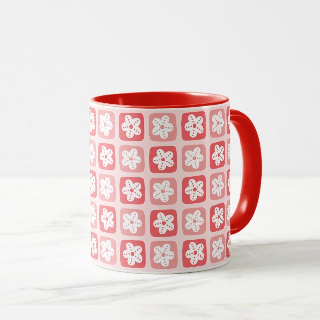 Mug Sweet Dot Petals Arrière - plan rose (Devant droit)