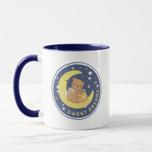 Mug Sweet Dreams : Teddy Bear & Honey Illustration