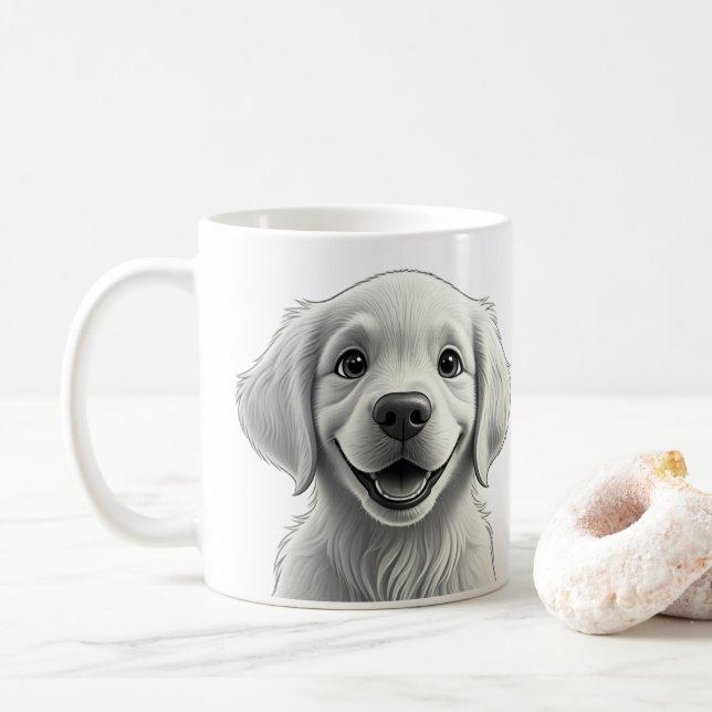 Mug Sweet Golden Joy: Pixar-Style Puppy Friends (Avec donut)