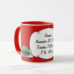Mug Sweet Green Retro Voiture Bébé Garçon Cadeaux