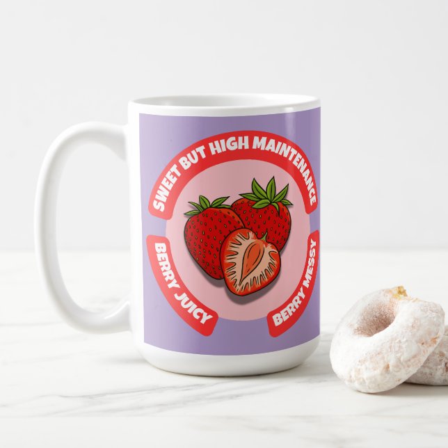 Mug Sweet Juicy Strawberries Summer Fruit  (Avec donut)