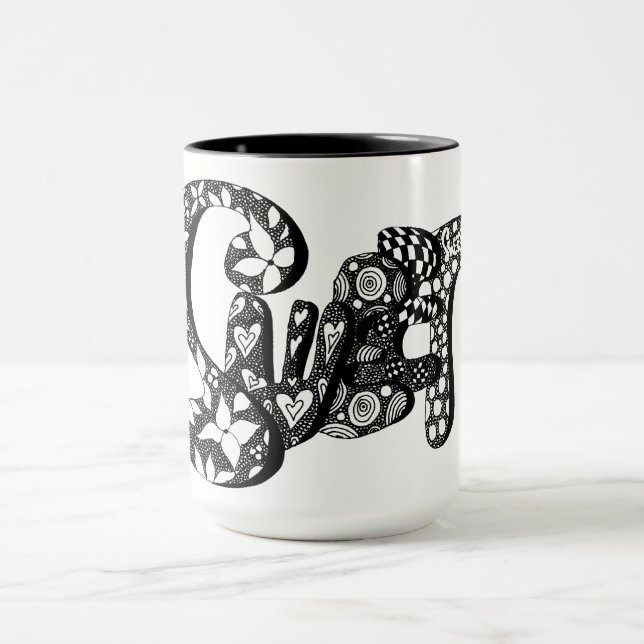 Mug Sweet, Lettre bulle Art, Boho, Hippie Art (Centre)