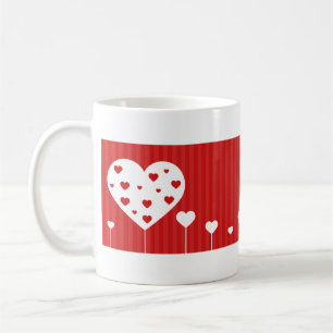 Mug Sweet Lovely Romantique Rouge Coeurs blancs