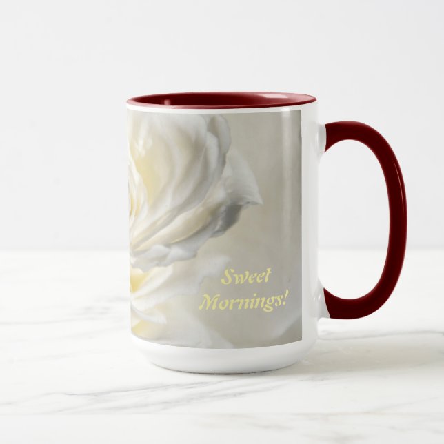 Mug Sweet Mornings Rose Personnalisé Éditeurs de pâte  (Droite)