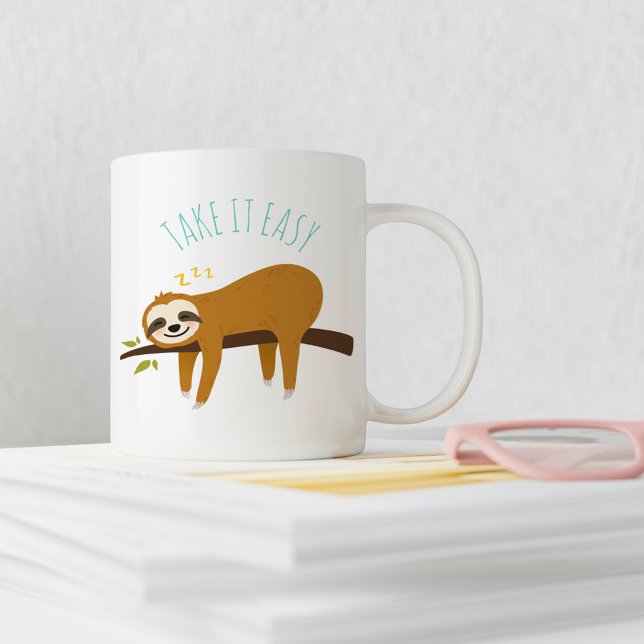 Mug Sweet Napping Sloth "Take It Easy" (Créateur téléchargé)