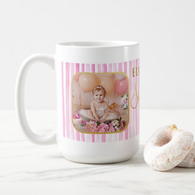 Mug Sweet One Donut Photo 1er Anniversaire Gardien (Avec donut)