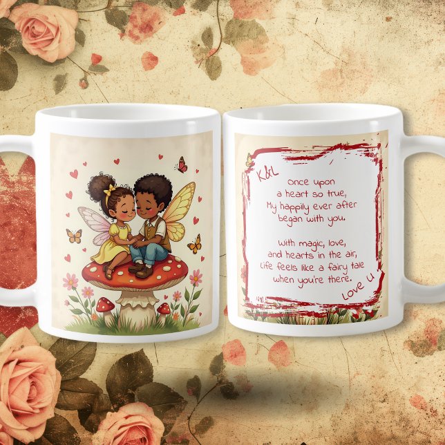 Mug Sweet Romantic Fairies and Love Poem (Créateur téléchargé)