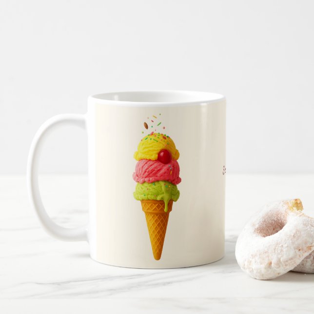 Mug Sweet Scoop Style - Conception personnalisée de cr (Avec donut)