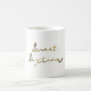 Mug Sweet sixteen Sweet 16 16e Anniversaire Gold Texte
