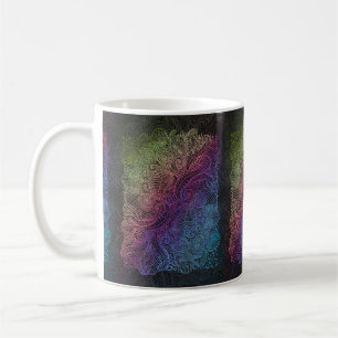 Mug Swirl prismatique Arc-en-ciel Fractal Feather Ar