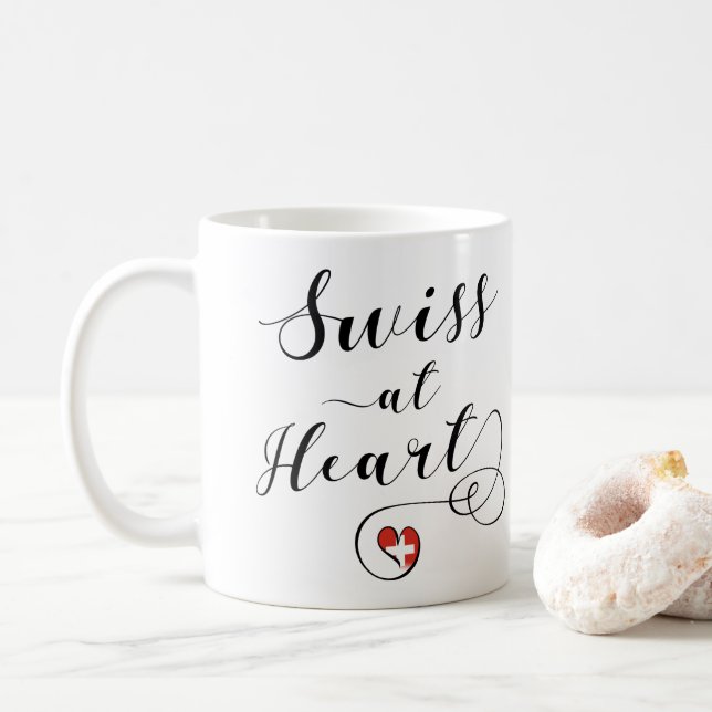 Mug Swiss At Heart, Suisse (Avec donut)