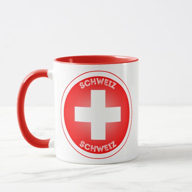 Mug Swiss Cross Schweiz Circle Shape  (Gauche)