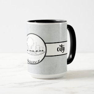 Mug Sydney City Élégant lin Ringer 15oz
