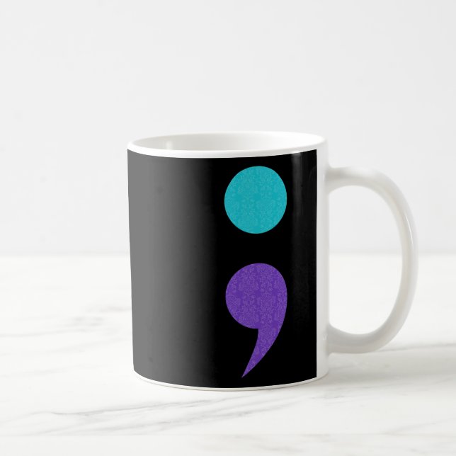 Mug Symbole Art cool Du Semicolon Pour La Prévention D (Droite)