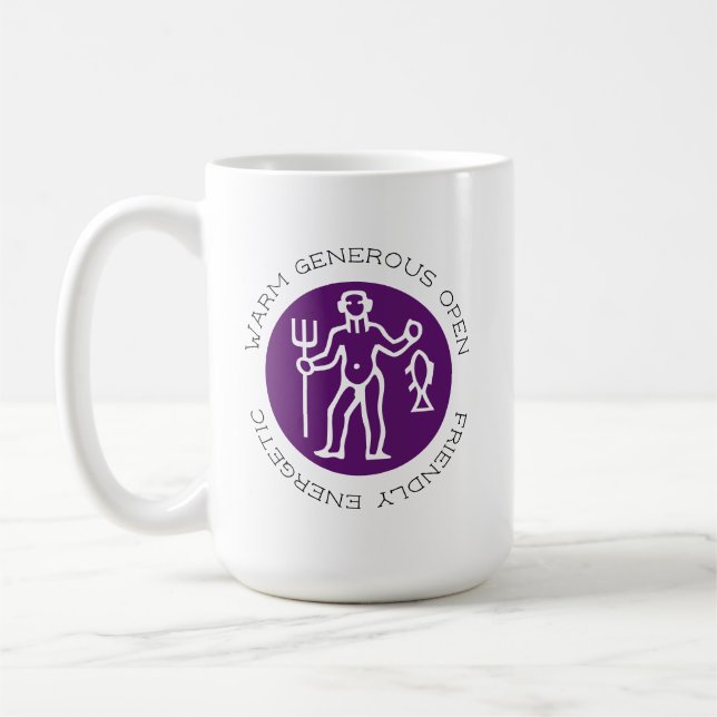 Mug Symbole astrologique violet Aquarius Zodiac (Gauche)