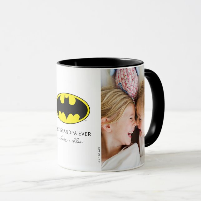 Mug Symbole Batman | Meilleure photo de grand-père (Devant droit)
