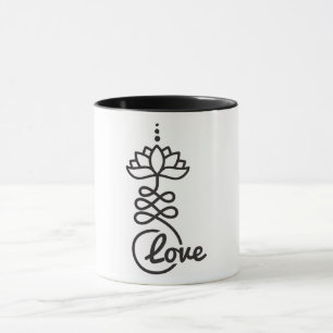 Mug Symbole bouddhiste Lotus Unalome/ Amour
