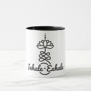 Mug Symbole bouddhiste Lotus Unalome/ Inhale-Exhale