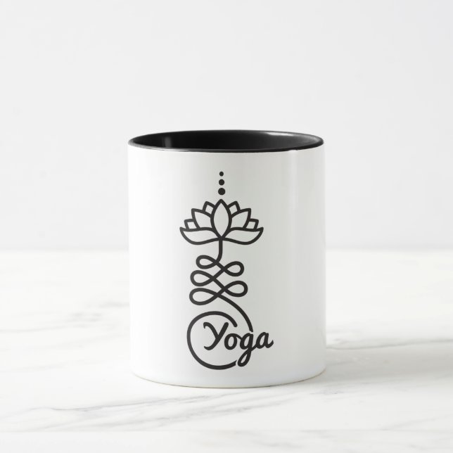 Mug Symbole bouddhiste Lotus Unalome/ Yoga (Centre)