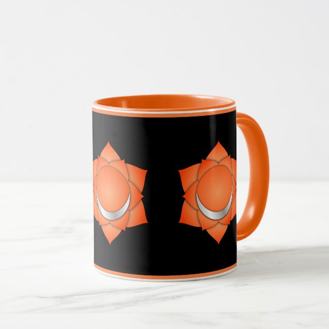 Mug Symbole Chakra Sacré Orange - Pleine conscience et (Devant droit)