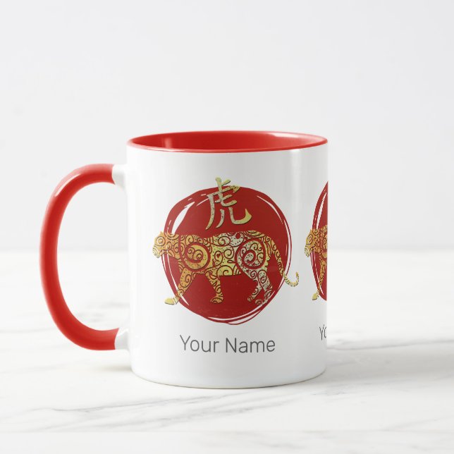 Mug Symbole chinois Tiger Zodiac Horoscope Constellati (Gauche)