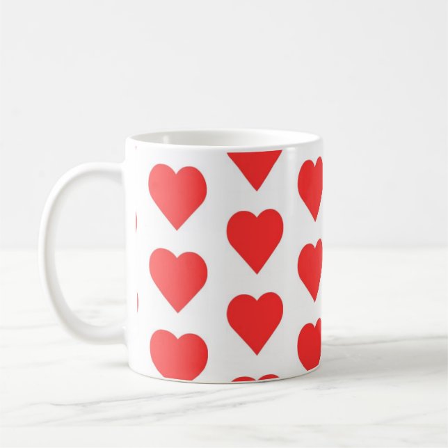 Mug symbole coeur rouge imprimé (Gauche)