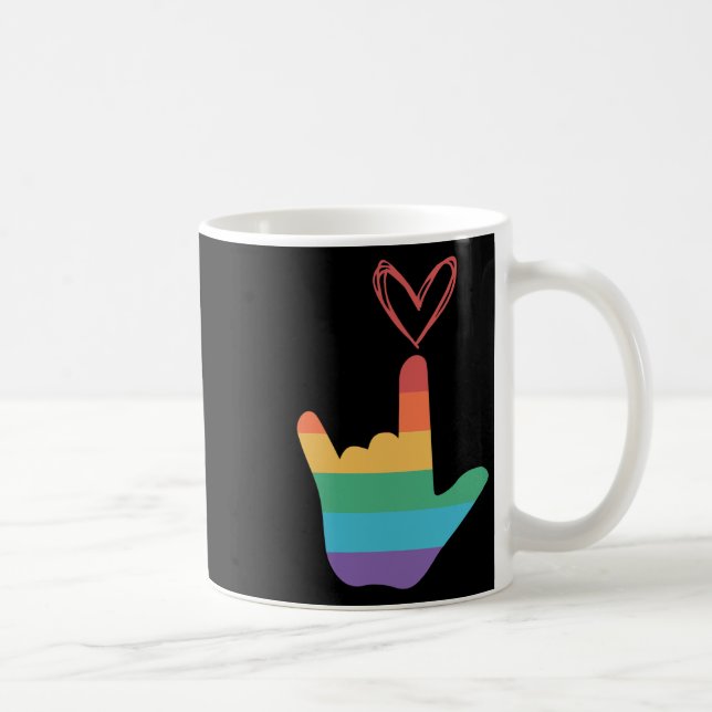 Mug Symbole d'amour arc-en-ciel Asl sourd  (Droite)