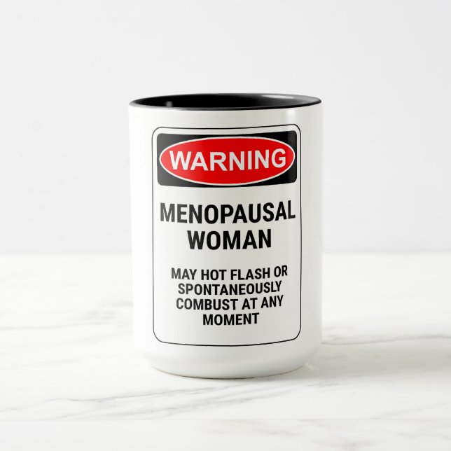 Mug Symbole d'avertissement amusant/Menopausal (Centre)