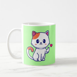 Mug Symbole de chat mignon en amour main-57577