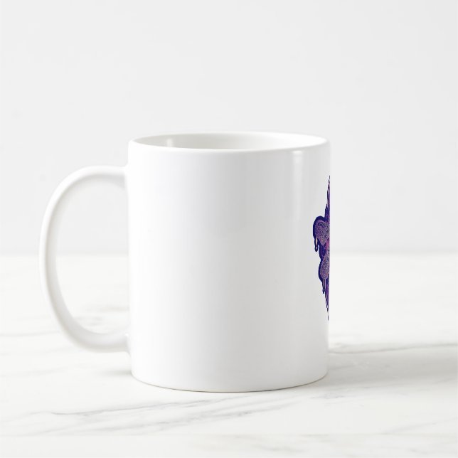 Mug Symbole de la Fleur Mandala de Vie Géométrique (Gauche)