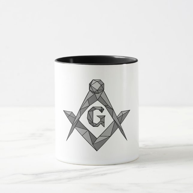 Mug symbole de la franc-maçonnerie origami (Centre)